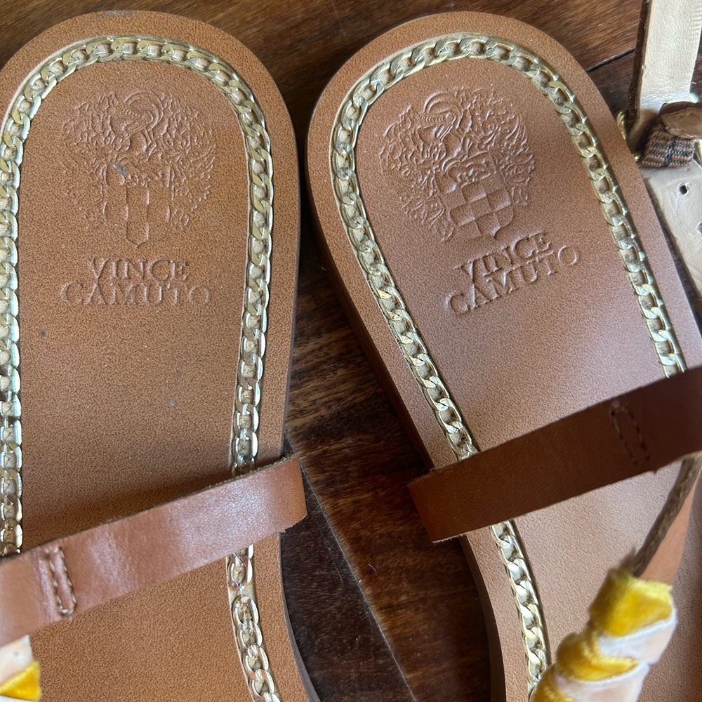 Vince Camuto Raminta Braided Sandals Tan Yellow Size 10 (42 EU)Worn Once - Picture 3 of 6